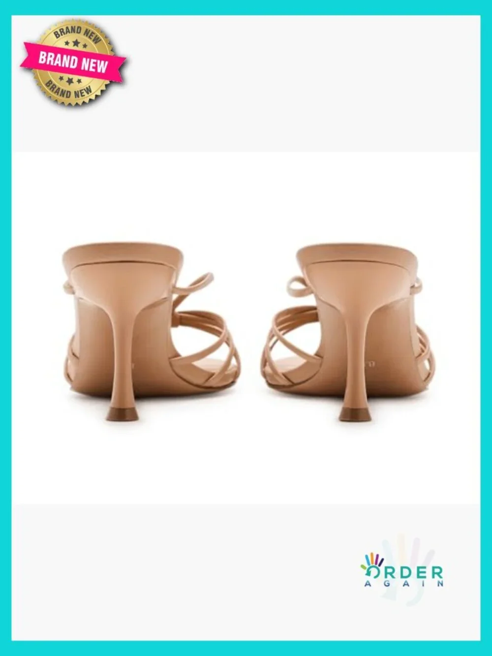 Heeled Sandal Sleek Modern Strappy Stiletto Open Toe Slingback Slip On Dressy